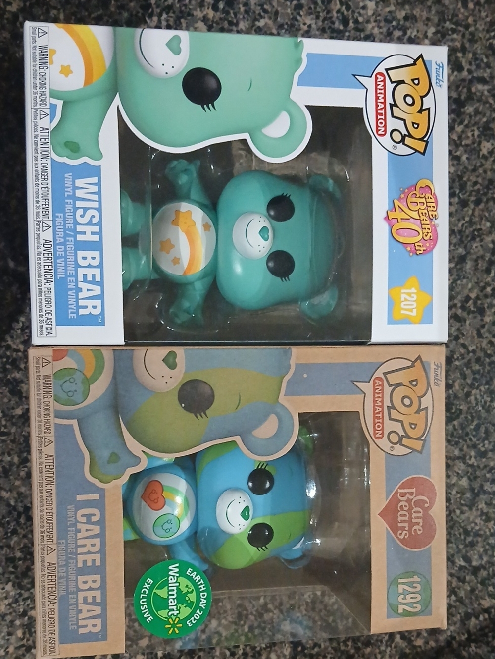 Funko Pop! Care Bears Wish Bear & I Care Bear Vinyl Figures Teal & Blue-Green